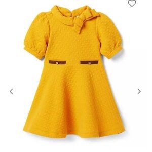 Janie and Jack The West Side Dress Mustard Yellow Holiday -Sz 6-12m